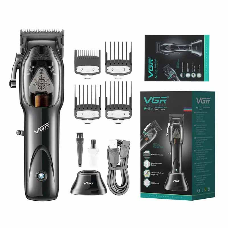 ماشین اصلاح وی جی ار مدل VGR V-653-ماشین اصلاح وی جی آر مدل V-653 یکی از پرقدرت ترین ماشین اصلاح های سر و صورت بازار می باشد که دارای پایه شارژ است و گزینه ای عالی برای اصلاح موی سر و صورت در منزل وآرایشگاه ، از جمله نقاط قوت این ماشین اصلاح عالی تیغه های آن می باشد که از جنس استیل پیشرفته می باشد ک ...