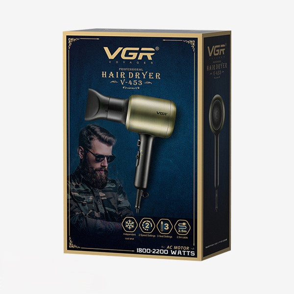 سشوار مسافرتی وی جی آر پروفیشینال مدل V-453-سشوار مسافرتی حرفه‌ای وی جی ار مدل 453 یک گزینه ایده‌آل برای افرادی است که به دنبال ترکیبی از قدرت، کارایی و قابلیت حمل هستند. این دستگاه با توان 2200 وات و موتور AC عملکردی حرفه‌ای ارائه می‌دهد و موها را در کوتاه‌ترین زمان ممکن خشک و حالت می‌دهد. طراحی سب ...