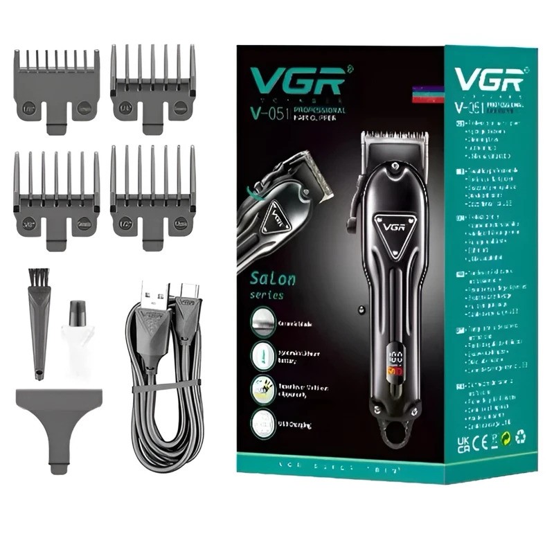 ماشین اصلاح وی جی ار مدل VGR V-051-یک محصولی بسیار‌شیک‌وزیبابا کیفیت می باشد که علاوه بر اصلاح فوق العاده، کار حجم زنی و سایه زنی را نیز انجام میدهد. از ویژگی های مهم این ماشین اصلاح میتوان به: ضد آب بودن، وقابلیت حجم زنی و سایه زنی، استفاده به دو صورت شارژی و‌بی سیم و تکنولوژی برش مستقیم اشاره کرد.